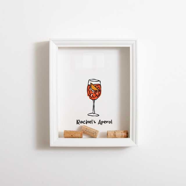 Aperol Prosecco Cork Holder - Spritz Drinks Memory Box Frame - image 1