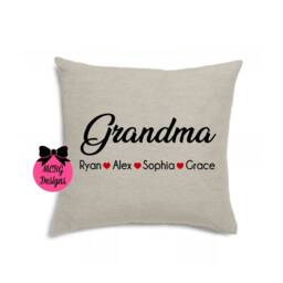 Grandma Pillows Grandchildren Pillowmothers Day Giftsgifts For Grandmanew Grandparenthome Decorrustic - thumbnail 2