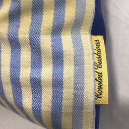 striped Linen Cushion Covers With Pea-Green Back - thumbnail 4