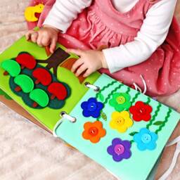 Montessori Baby Quiet Book Handmade Sensory Fidget Toy - thumbnail 3
