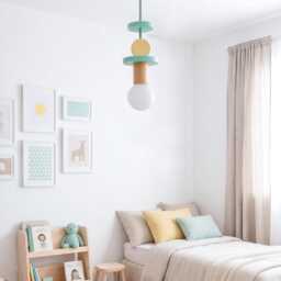 Modern Nursery Hanging Lamp, Pendant Light For Baby Room Decor, Kids Lamp Shade, Shower Gift - thumbnail 3