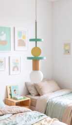 Modern Nursery Hanging Lamp, Pendant Light For Baby Room Decor, Kids Lamp Shade, Shower Gift