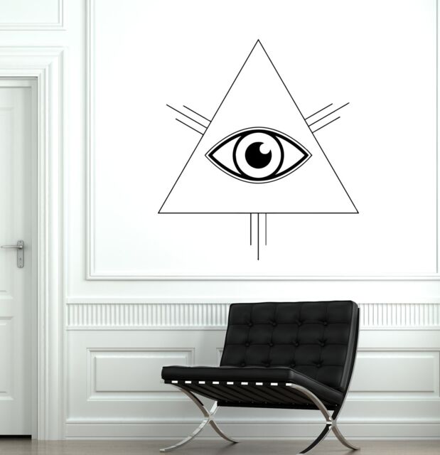 Wall Vinyl Masonic Eye Of Providence Masons Mural Decal Sticker 1774Dz - image 1