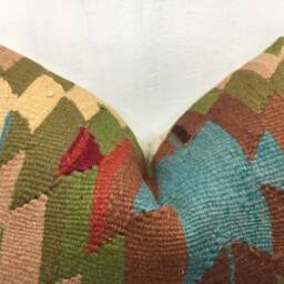 Vintage Turkish Kilim Pillow Cover, Handwoven Accent Cushion - 16x24 - thumbnail 3