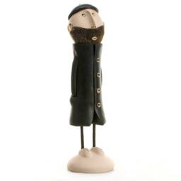 Contemporary Figurines Bearded Men in Stylish Coats Unique Decor - Various Colours - thumbnail 2
