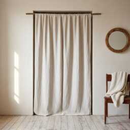 Moss Green Stonewashed Linen Curtains, Rod Pocket Curtain Panels, Softened Drapes For Bedroom, Rustic Living Room Decor - thumbnail 4