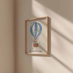 Whimsical Hot Air Balloon Art Print -Vintage Nursery - Fun Fair Illustration Quirky Illustration Unframed Baby Child Artwork - thumbnail 3