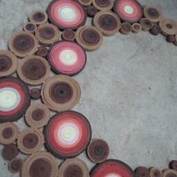 Abstract Paper Moon Wall Art Coral Brown Home Decor - 15 In - thumbnail 3