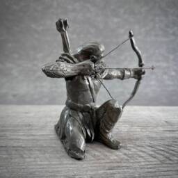 Hand-Cast Bronze Archer Sculpture Fantasy Art Decor By Kindrie Grove - thumbnail 2