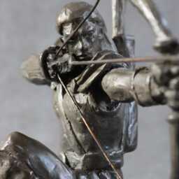 Hand-Cast Bronze Archer Sculpture Fantasy Art Decor By Kindrie Grove - thumbnail 1