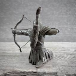 Hand-Cast Bronze Archer Sculpture Fantasy Art Decor By Kindrie Grove - thumbnail 3