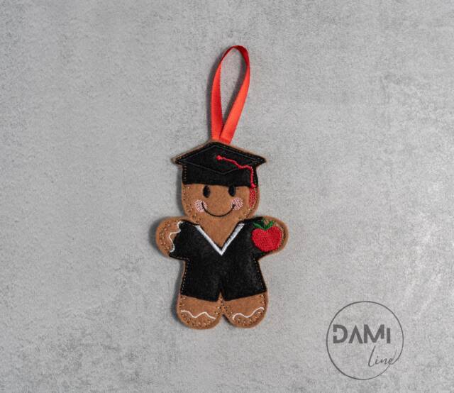 Teacher Gingerbread Man Hanging Ornament, Christmas Decoration, Graduation Cap, End Of Term Gift, Teaching Assistant Gift