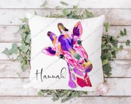 Giraffe Cushion, Pillow, Girl Giraffe, Gift, Gift For Girl, Lover, Mum, Her, Personalised Giraffe - thumbnail 1