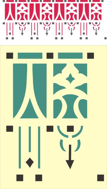 Stencil, Wall Stencil, Frieze, Painter's Ornamental Historical Pattern, Mural, Decoration, Stencils, Gr??nderzeit - Late 19Th-Century Period