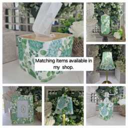 Beautiful Floral Green Hydrangea Decoupaged Mason Jar Soap Dispenser - thumbnail 3