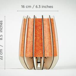 Orange Nightlight Wooden Plug in Lamp With Lokta Paper Shade - thumbnail 2