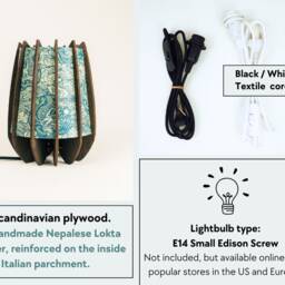 Orange Nightlight Wooden Plug in Lamp With Lokta Paper Shade - thumbnail 3