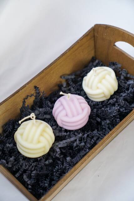 Handmade Knot Candle Vegan Soy Wax Ball Candle - image 1