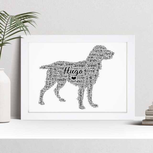 Personalised Springer Spaniel Word Art Print, Custom Wall Framed Picture Gift Nl - image 1