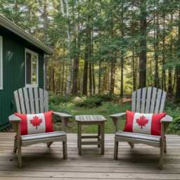 Canada Flag Pillow Cover in Red, White Or Beige Sunbrella?? Outdoor Fabric For Porch Patio, Housewarming Gift, Games Room, Maple Leaf Cushion - thumbnail 3