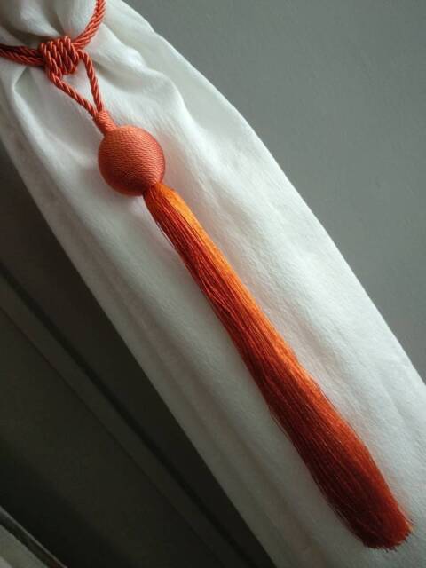 Italian Modern Simple Curtains Tiebacks-Drapes Holdbacks/Double Color Orange Light & Dark Window Decor Holdbacks-Voiles Tiebacks - image 1