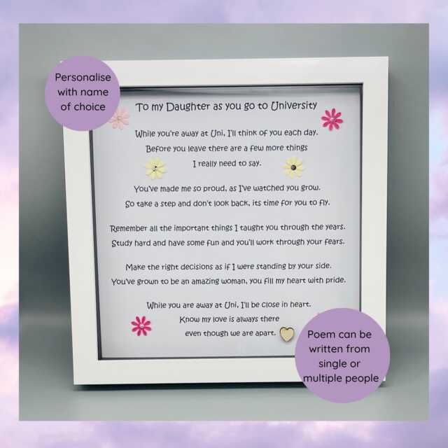Daughter University Gift - Dorm Room Decor For Girl, Sentimental Gift Child Leaving University - image 1