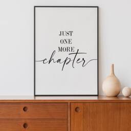 Just One More Chapter, Reading Lover Quote Print, Bookshop Wall Art Prints, Unframed Nook Poster - Home D??cor, Typography Print - thumbnail 3
