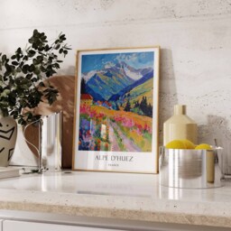 Alpe D'huez Poster, France Alps Poster, French Travel Print, Home Decor, Winter Poster - thumbnail 2