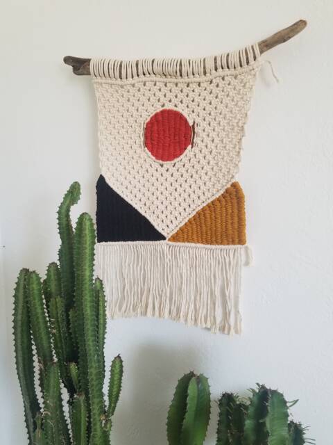 Desert Noon Macrame Weaving Tapestry Wall Hanging