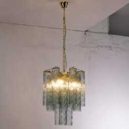 Murano Suspension Lamp ??40 cm - Green Glass Hand-Blown Italy Customizable Light - thumbnail 2