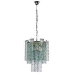 Murano Suspension Lamp ??40 cm - Green Glass Hand-Blown Italy Customizable Light - thumbnail 4