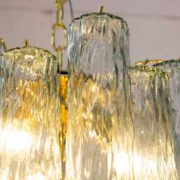 Murano Suspension Lamp ??40 cm - Green Glass Hand-Blown Italy Customizable Light - thumbnail 3