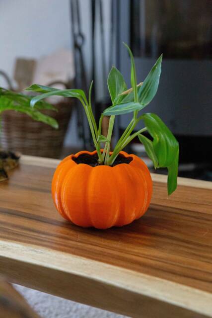 Halloween Pumpkin Planter - Spooky Home Decor Drainage Optional - image 1