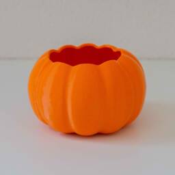 Halloween Pumpkin Planter - Spooky Home Decor Drainage Optional - thumbnail 2