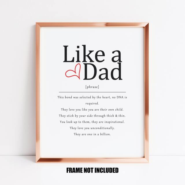Like A Dad Definition Art Print, Gift For Stepdad, Stepped Up Father Gift, You're Like To Me Bonus Figure - image 1