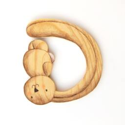 Wooden Baby Letter, Handmade Letter D. Baby Shower Gift. Nursery Wall Decor. Name, Cute Baby Eco Friendly, Decor, Bunny - thumbnail 2