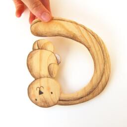 Wooden Baby Letter, Handmade Letter D. Baby Shower Gift. Nursery Wall Decor. Name, Cute Baby Eco Friendly, Decor, Bunny - thumbnail 1