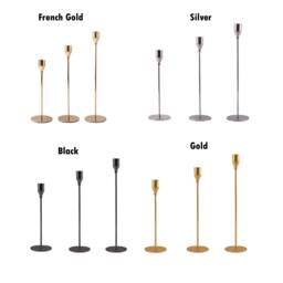 Candle Holder, Set Of 3 Metal Taper Holder Vintage Home Christmas Wedding Dinning Party Table Decoration - thumbnail 1