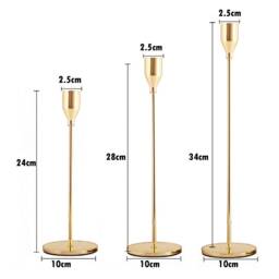 Candle Holder, Set Of 3 Metal Taper Holder Vintage Home Christmas Wedding Dinning Party Table Decoration - thumbnail 4