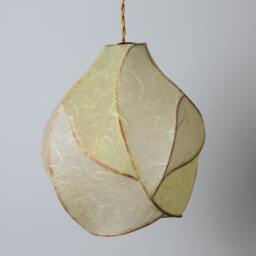 The Firefly - Copper & Paper Pendant Light in Cream Pale Yellow Papers - thumbnail 3