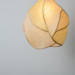 The Firefly - Copper & Paper Pendant Light in Cream Pale Yellow Papers - thumbnail 4