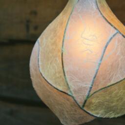 The Firefly - Copper & Paper Pendant Light in Cream Pale Yellow Papers - thumbnail 2