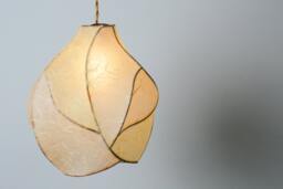 The Firefly - Copper & Paper Pendant Light in Cream Pale Yellow Papers - thumbnail 1