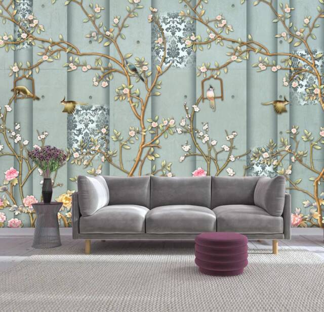 3D Mural Japanese Garden Chinoiserie Birds Flowers Bedroom Wallpaper Wall Decor Self Adhesive Exclusive Design Photo - image 1