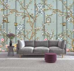 3D Mural Japanese Garden Chinoiserie Birds Flowers Bedroom Wallpaper Wall Decor Self Adhesive Exclusive Design Photo - thumbnail 1