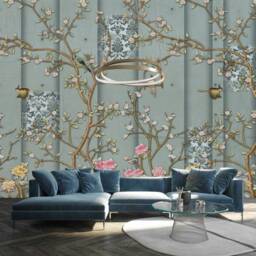 3D Mural Japanese Garden Chinoiserie Birds Flowers Bedroom Wallpaper Wall Decor Self Adhesive Exclusive Design Photo - thumbnail 2