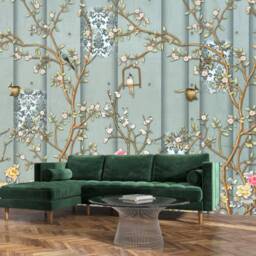 3D Mural Japanese Garden Chinoiserie Birds Flowers Bedroom Wallpaper Wall Decor Self Adhesive Exclusive Design Photo - thumbnail 4