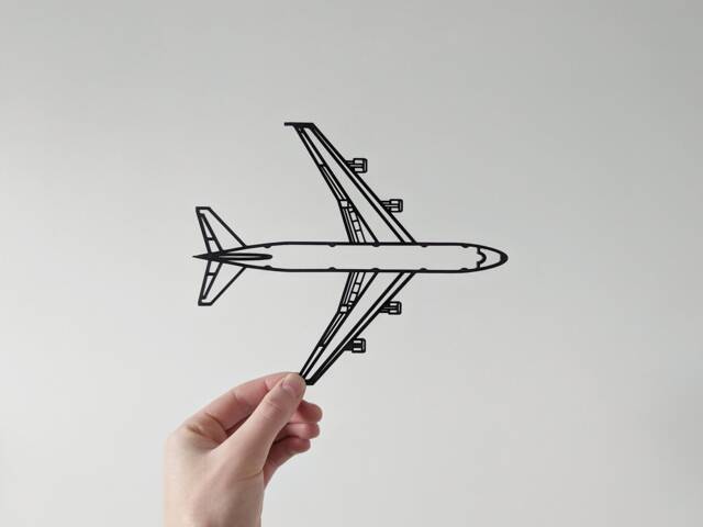 Boeing 747 Aircraft - Wall Art Hanging Decoration Home Decor Black Printinghive - image 1