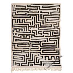 Labyrinthe Moroccan Rug Black & White, Modern Beni Rug, Berber Carpet, Genuine Wool Handmade - thumbnail 1