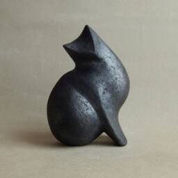 Ceramic Sculptureblack Cat, Cat Figurine, Cat Collection, Ceramicsraku, Pets, Sculpture Garden, Art, Collecting, Gift For It - thumbnail 1